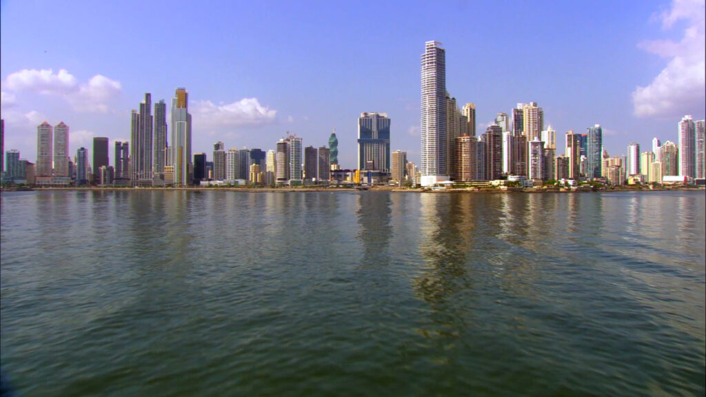 Image of the water and sky scrapers at The Point