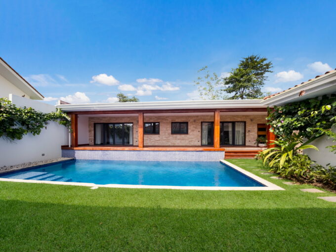 Swimming pool at this Club de Golf Panama home for sale