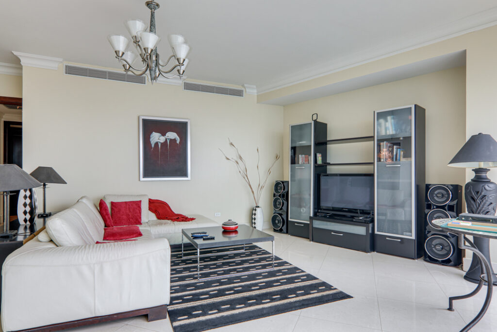 Image of living room in this condo in Bahia Pacifica