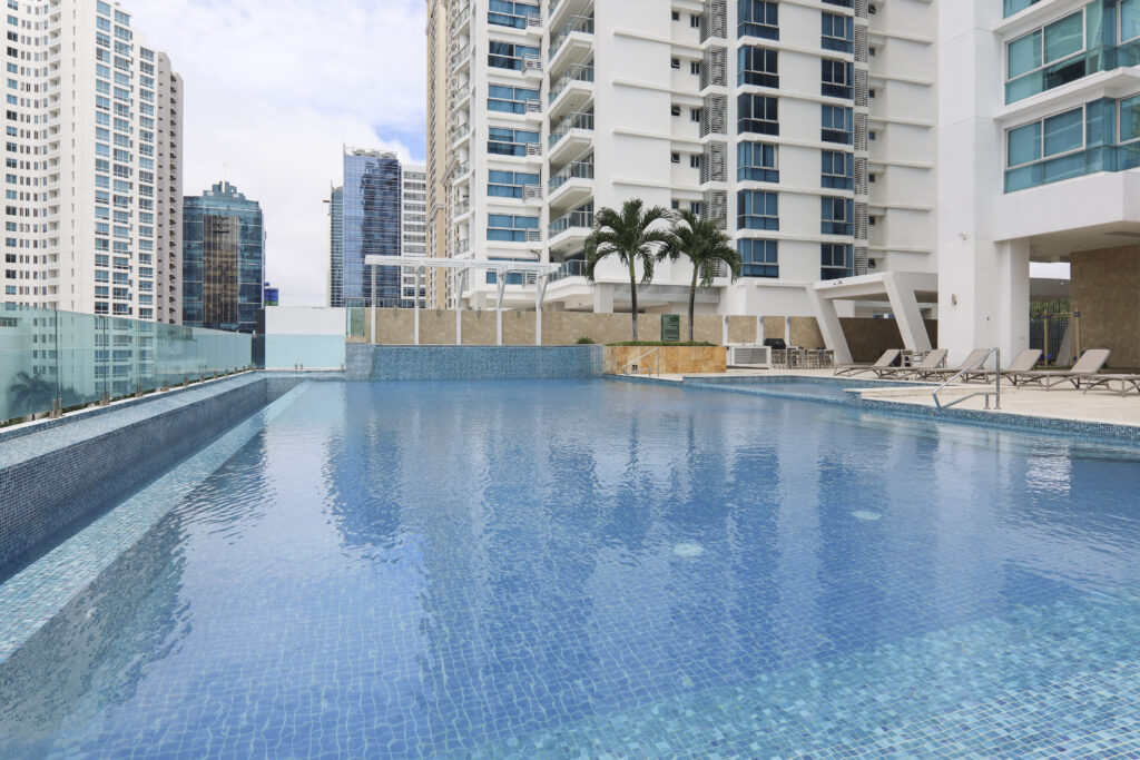 Social area at this Titanium Costa del este Panama condo for sale