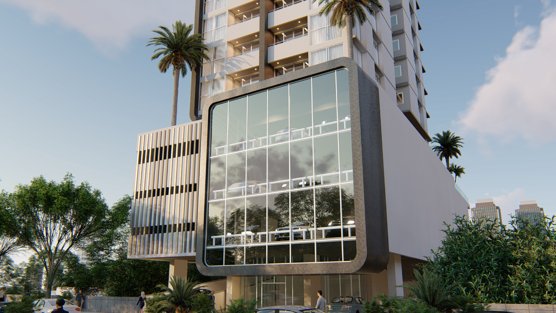 Image of the outside of the Sky Swiss building in El Cangrejo