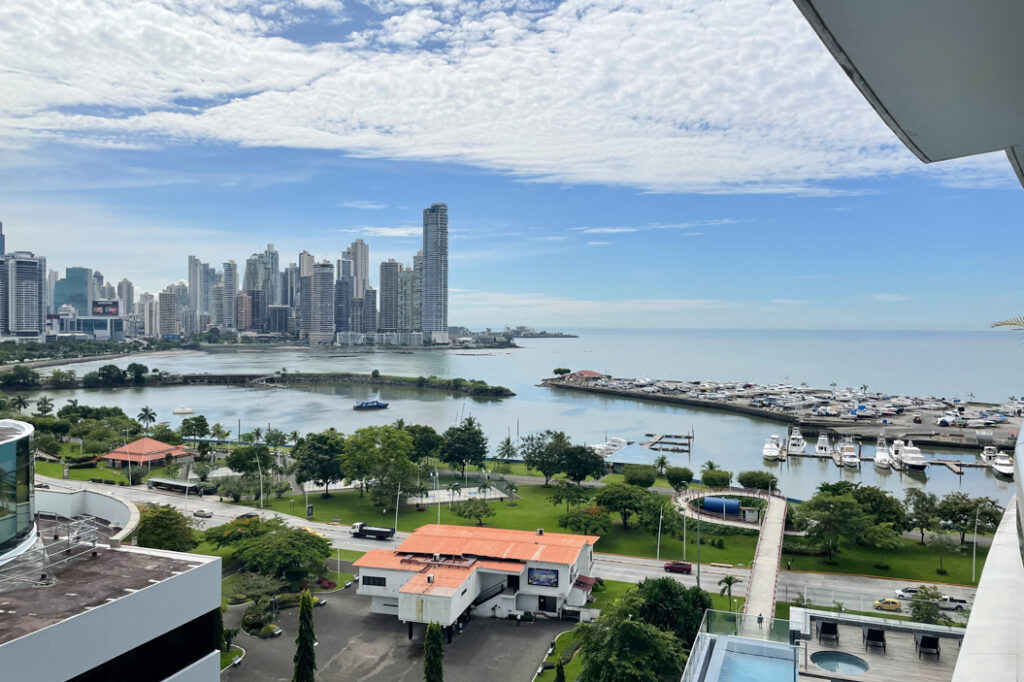 Image of the views of the bay from this condo in The Yacht Club