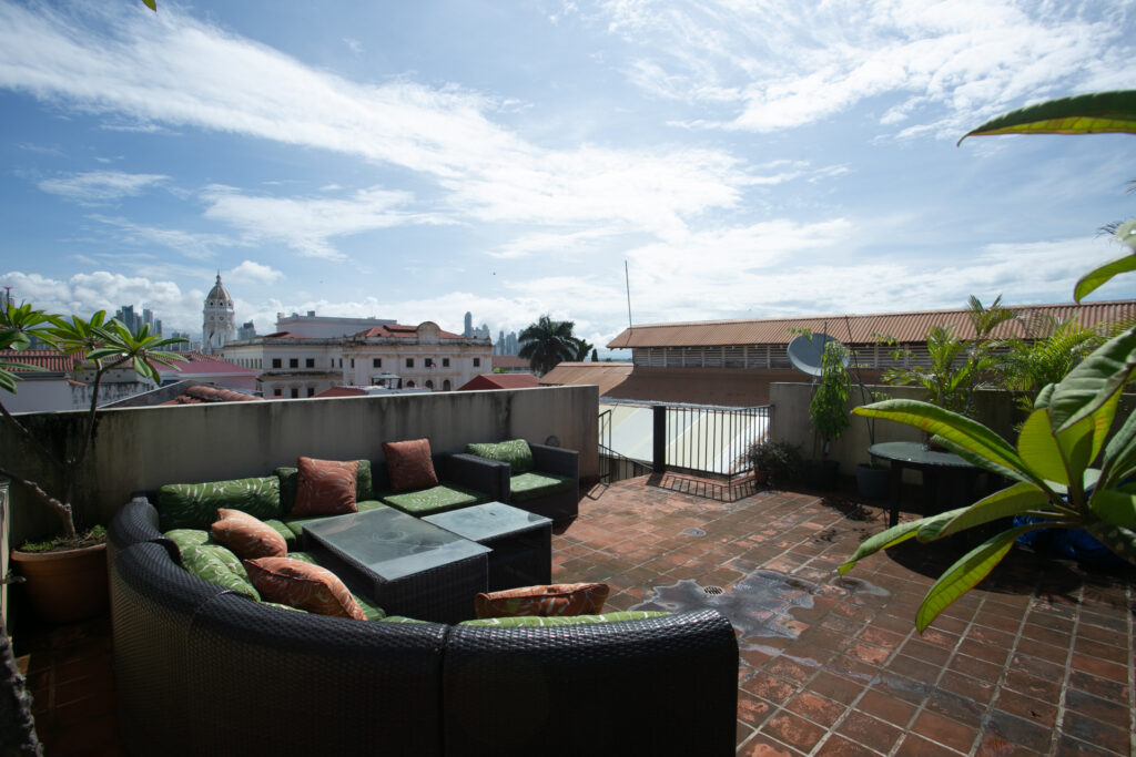 Image of the rooftop terrace in this condo in Cuatro Casas