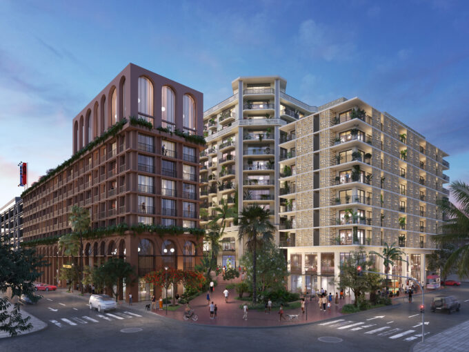 Image of the outside of the Gran Central project in Santa Ana