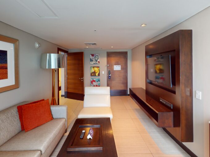 Image of main living space in this condo in Megapolis
