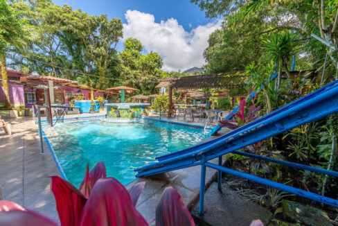 Social area with swimming pool in this mixed use property for sale in El Valle