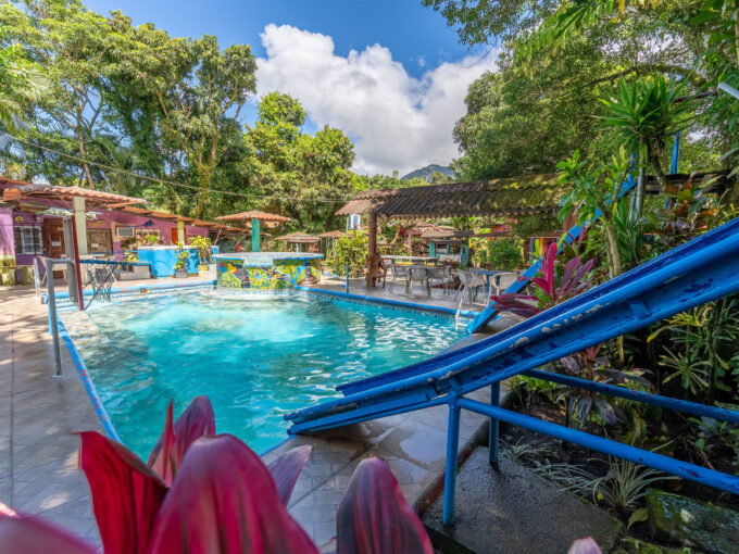 Social area with swimming pool in this mixed use property for sale in El Valle