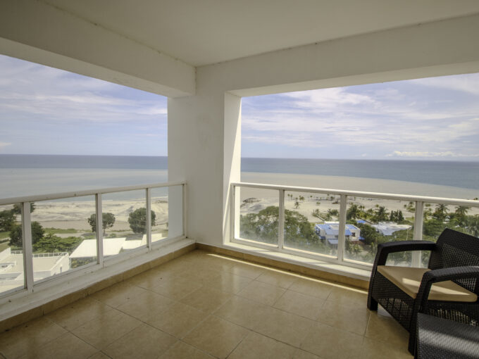 Image of ocean view balcony in this condo in Terrazas de Farallon Playa Blanca