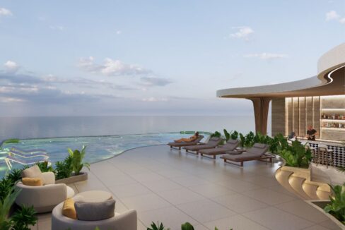 Image of the deck and swimming pool in Allure at Punta Pacifica