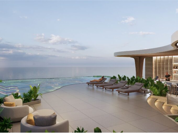Image of the deck and swimming pool in Allure at Punta Pacifica