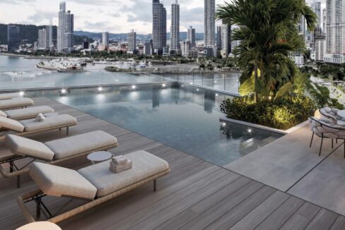 Image of swimming pool in this Model C Condo for Sale at Aquapoint, Punta Paitilla