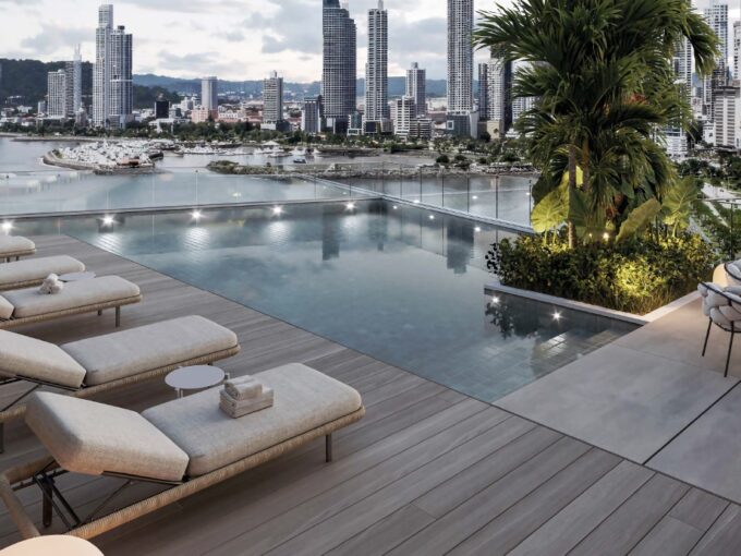 Image of swimming pool in this Model C Condo for Sale at Aquapoint, Punta Paitilla