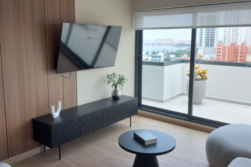 Living room with furniture in this condo for sale in Alexa