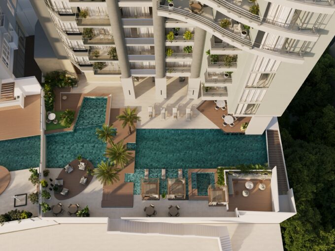 Image of the swimming pool in this Model C Condo for Sale in Luxor 500