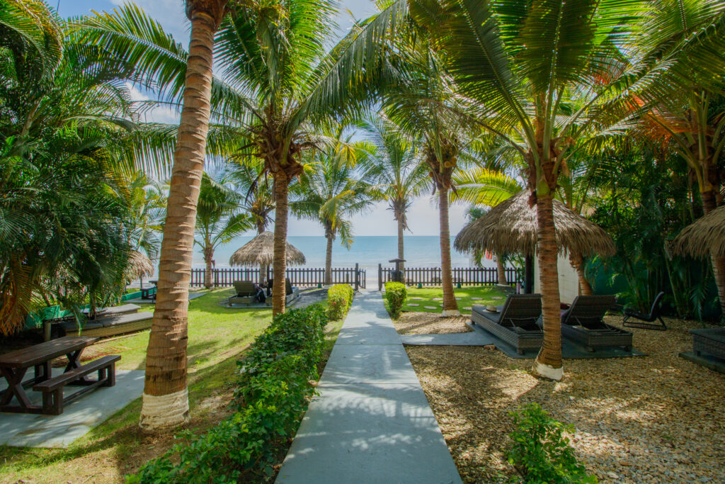 Green area in this Paradise Point condo for rent
