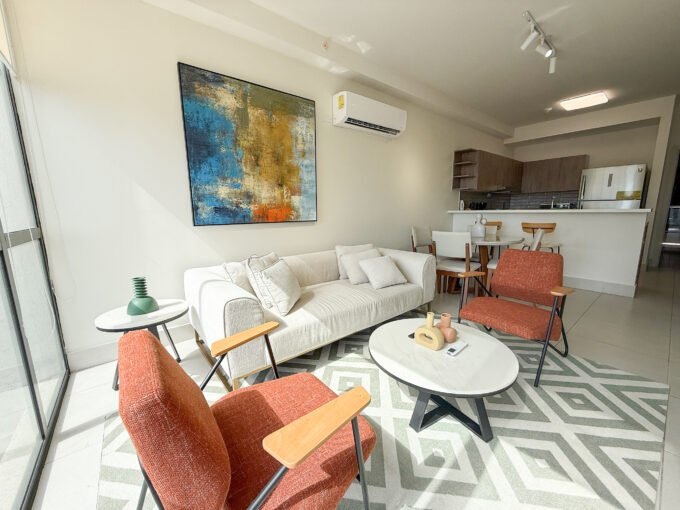 Living room with furniture in this Condo for Sale in Coco Place – Coco del Mar