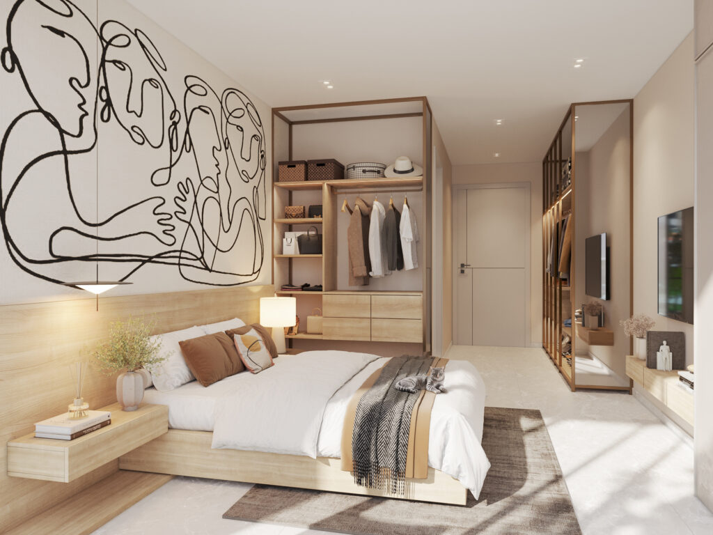 Image of bedroom with bed in this condo for sale in Alive Art District