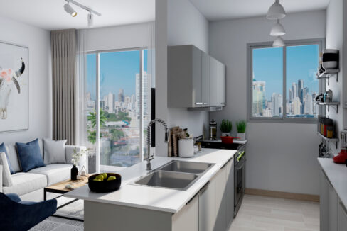 Image of kitchen with countertops an cabinetry in this condo for sale in Aurora