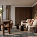 Image of living area with couch, table and chairs in this condo for sale in Nayamara