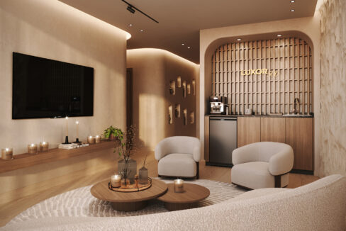 Image of living area in this condo for sale in Luxor 500