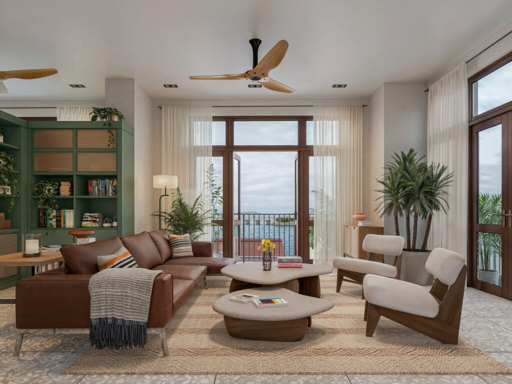 Image of living room with couch and chairs in this condo for sale in Dona Ceci