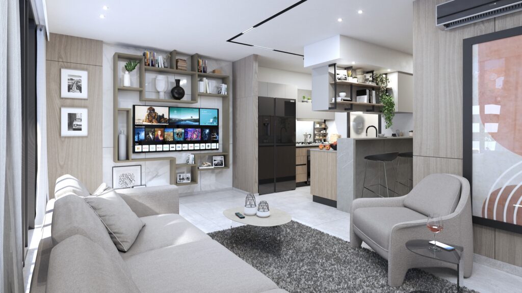 Image of living area in X The Building