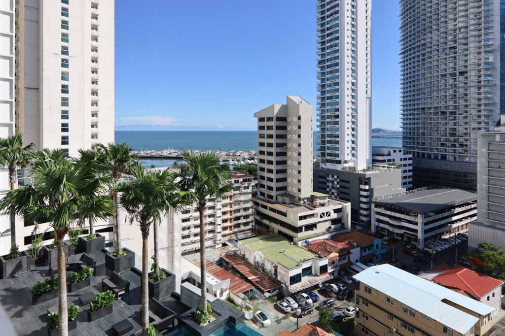 Image of city views from this condo for rent in Nuovo