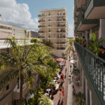 Balcony overlooking Gran Central from this condo for sale in Vanguardia