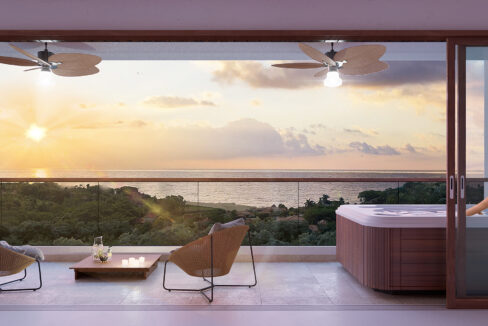 Image of balcony with ocean view in this condo for sale in Puntamare