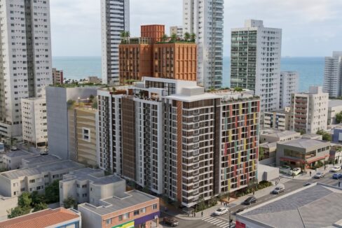 Outside of Vibe in Bella Vista overlooking the surrounding buildings