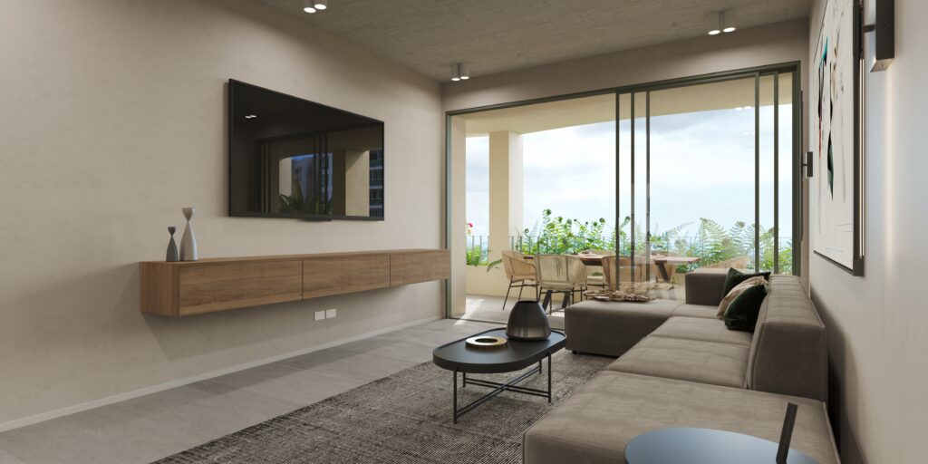 Living room in this condo in A19 Cincuentenario