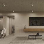 Living and dining room in the A19 Cincuentenario penthouse