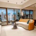 Aurum 83 m² condo living and dining room in Costa del Este
