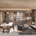 Dining room in the Ebano Model C condo