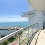Balcony with ocean views in this condo for sale in Sky