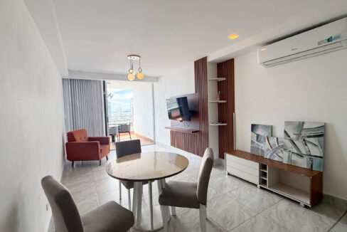 Living room of a 3 bedroom condo in El Cangrejo at Luxor 400