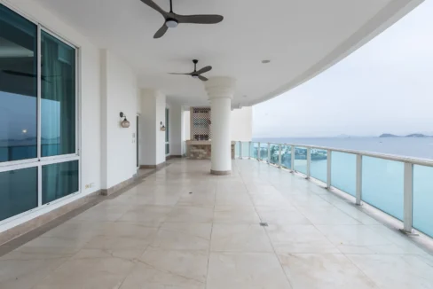 Ocean view terrace of a full floor condo in Punta Pacifica at Bellamare
